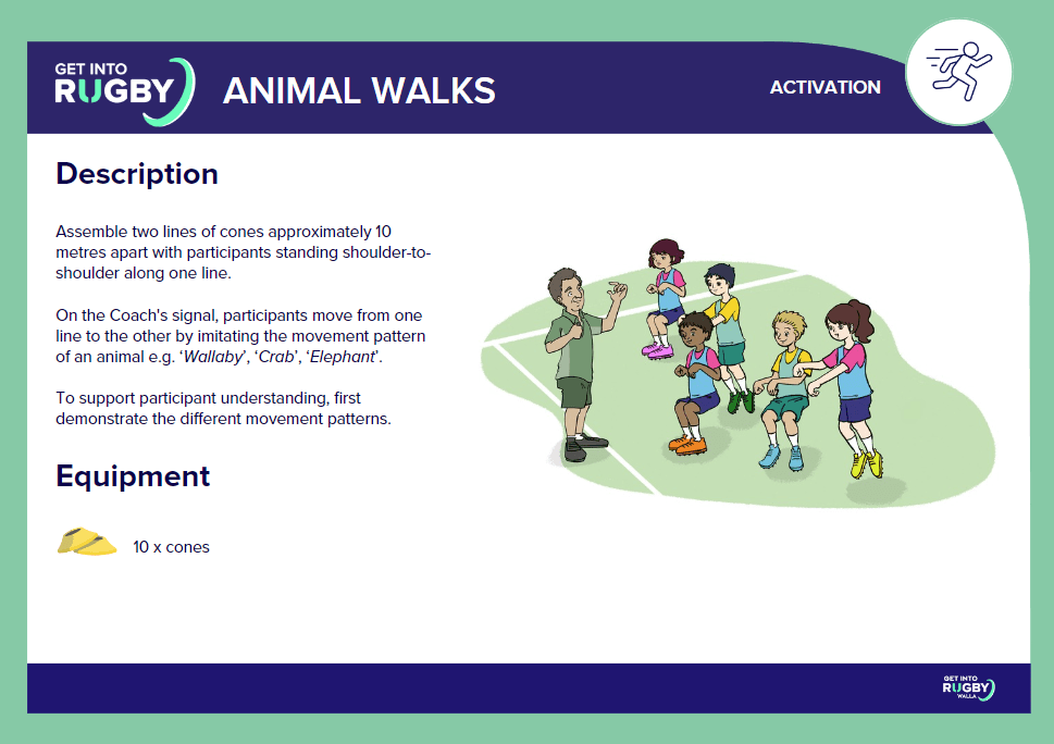 Get into Rugby Activation: Animal Walks