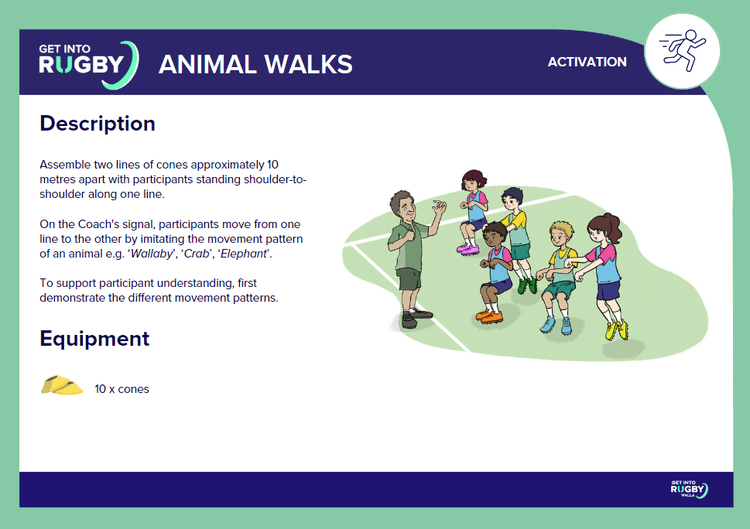 Get into Rugby Activation: Animal Walks