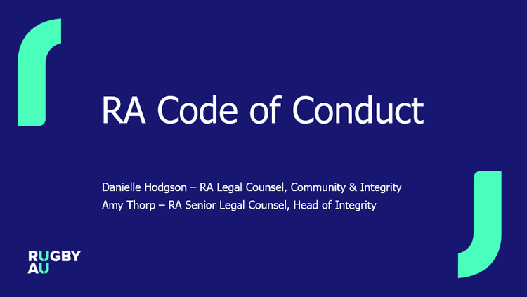 Integrity Webinar Code of Conduct Session