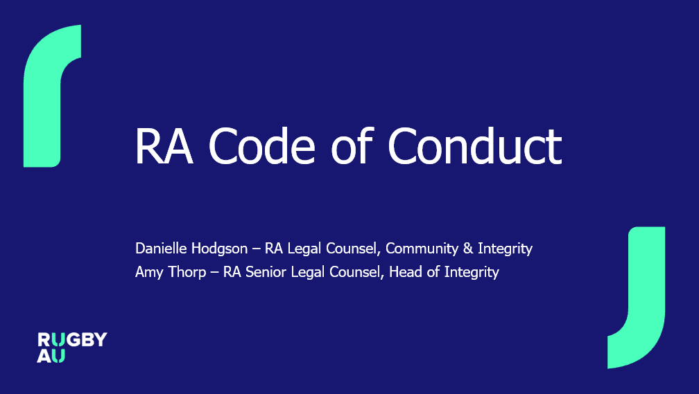 FINAL - Integrity Webinar - Code of Conduct