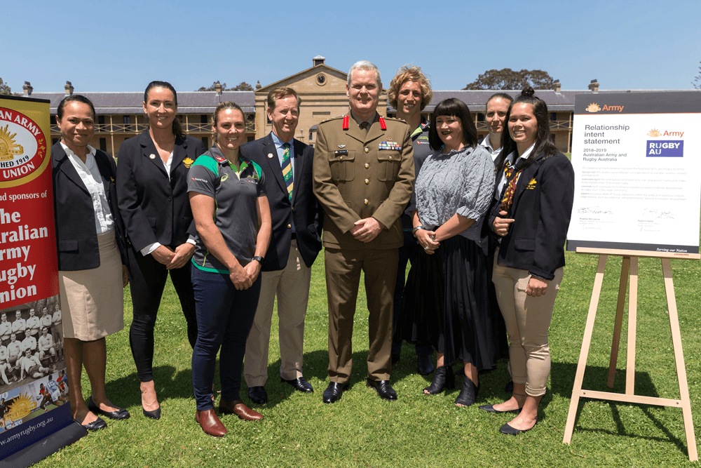 Australian Army partnership. Photo: Rugby AU Media