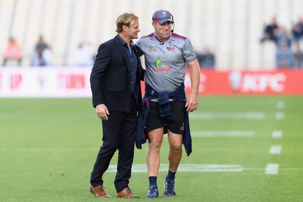 Title winners Brad Thorn and Scott Robertson. Photo: Getty Images