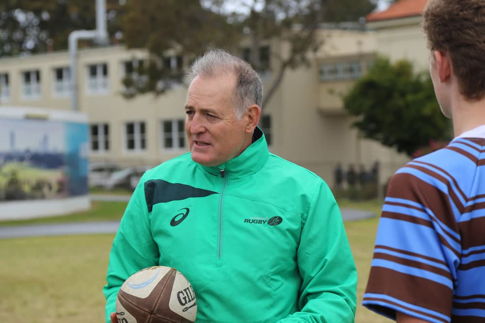 David Campese runs a clinic at Sydney Boys' High. Photo: RUGBY.com.au