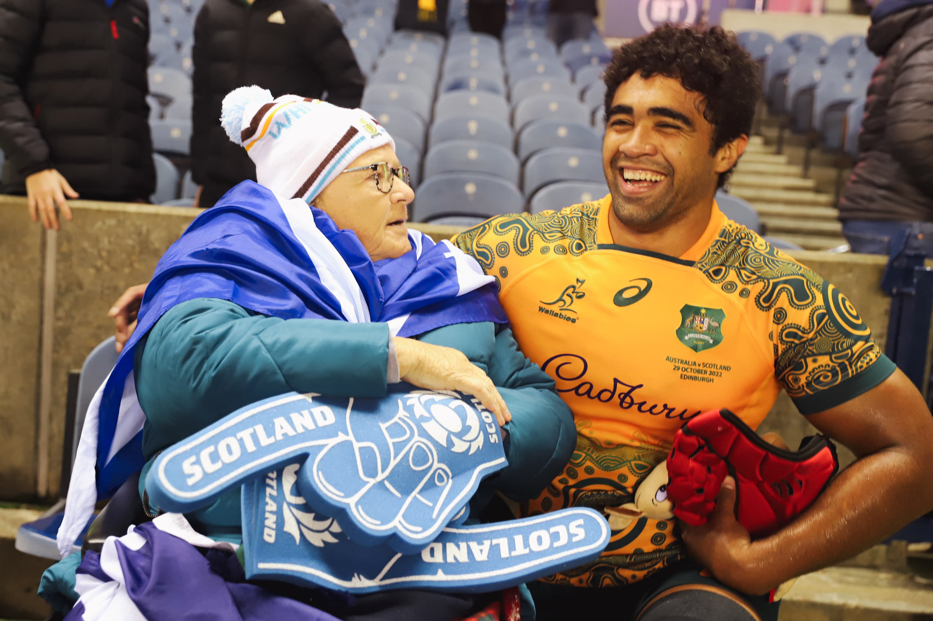 Langi Gleeson after making his debut in Scotland. 