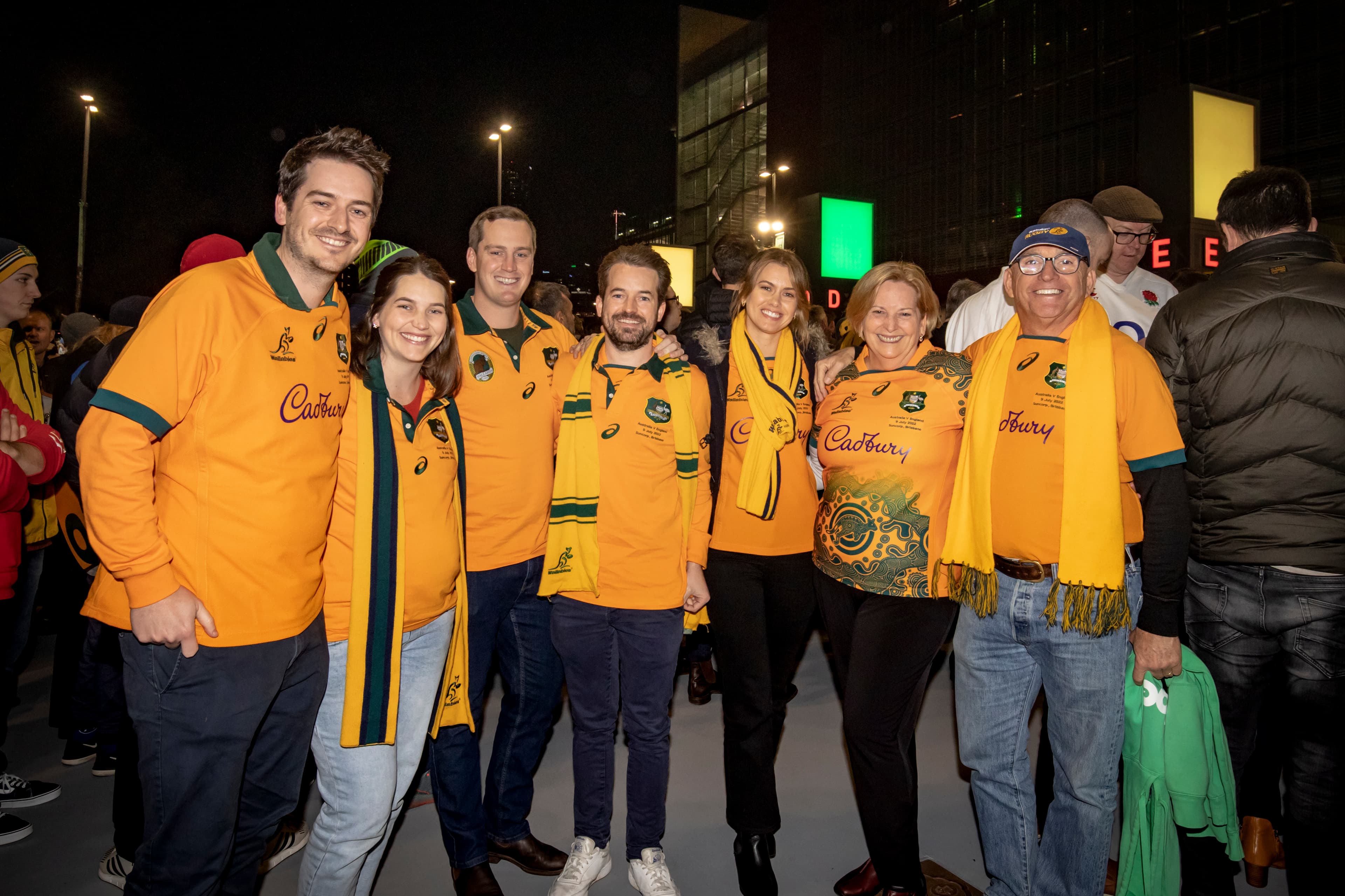 Andrew Cole's family outside Suncorp Stadium on Saturday night