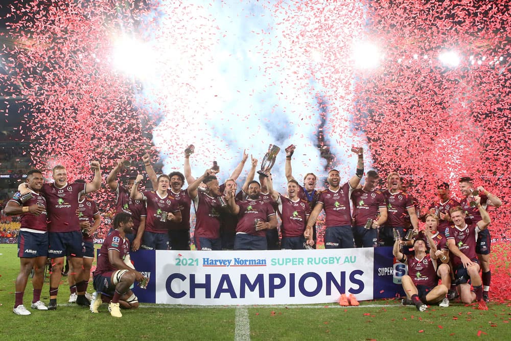The Queensland Reds celebrate a famous victory. Photo: Getty Images