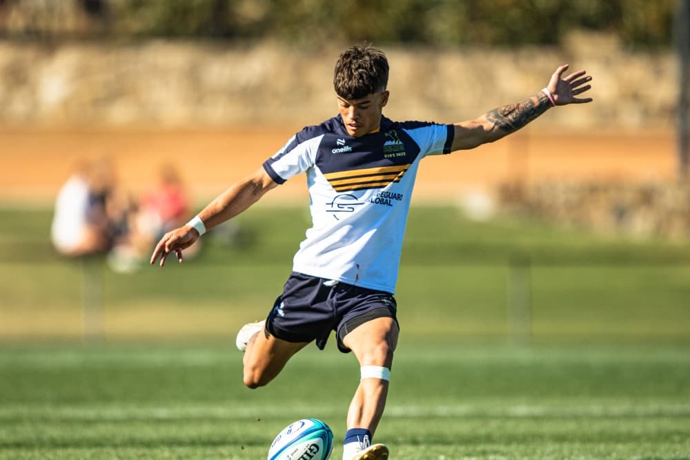 Cullen Gray kicked the game winner for the Brumbies in U19s Super Rugby and earns selection in the Team of the Week. Photo Supplied