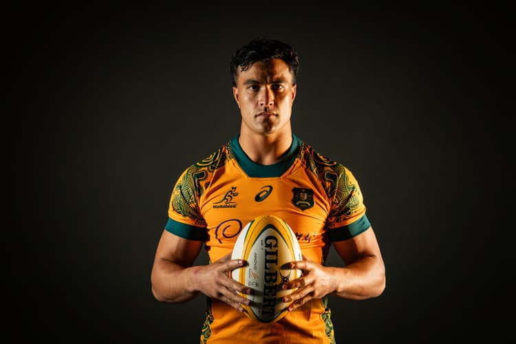 Joseph-Aukuso Suaalii will play his first Test in Australia on Sunday against Fiji in Newcastle. Photo: Getty Images