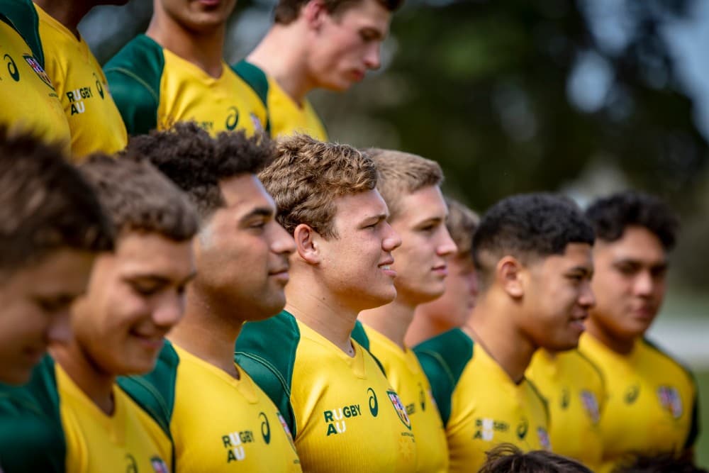 Nudgee College players Harry Vella and Reesjan Pasitoa have been named in Australia's team to face Fiji in Hamilton. Photo: QRU Media/Brendan Hertel