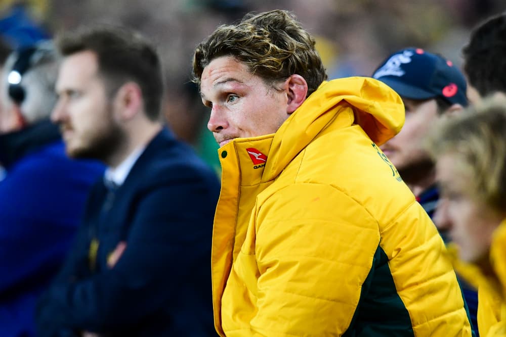 Captain Michael Hooper on the sidelines. Photo: Rugby AU Media