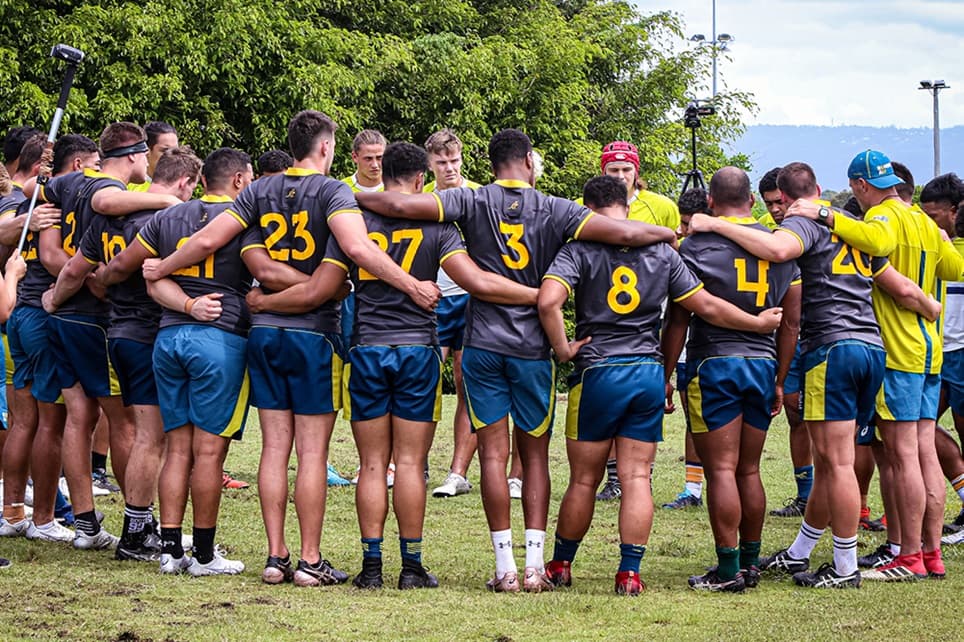 Junior Wallaby huddle