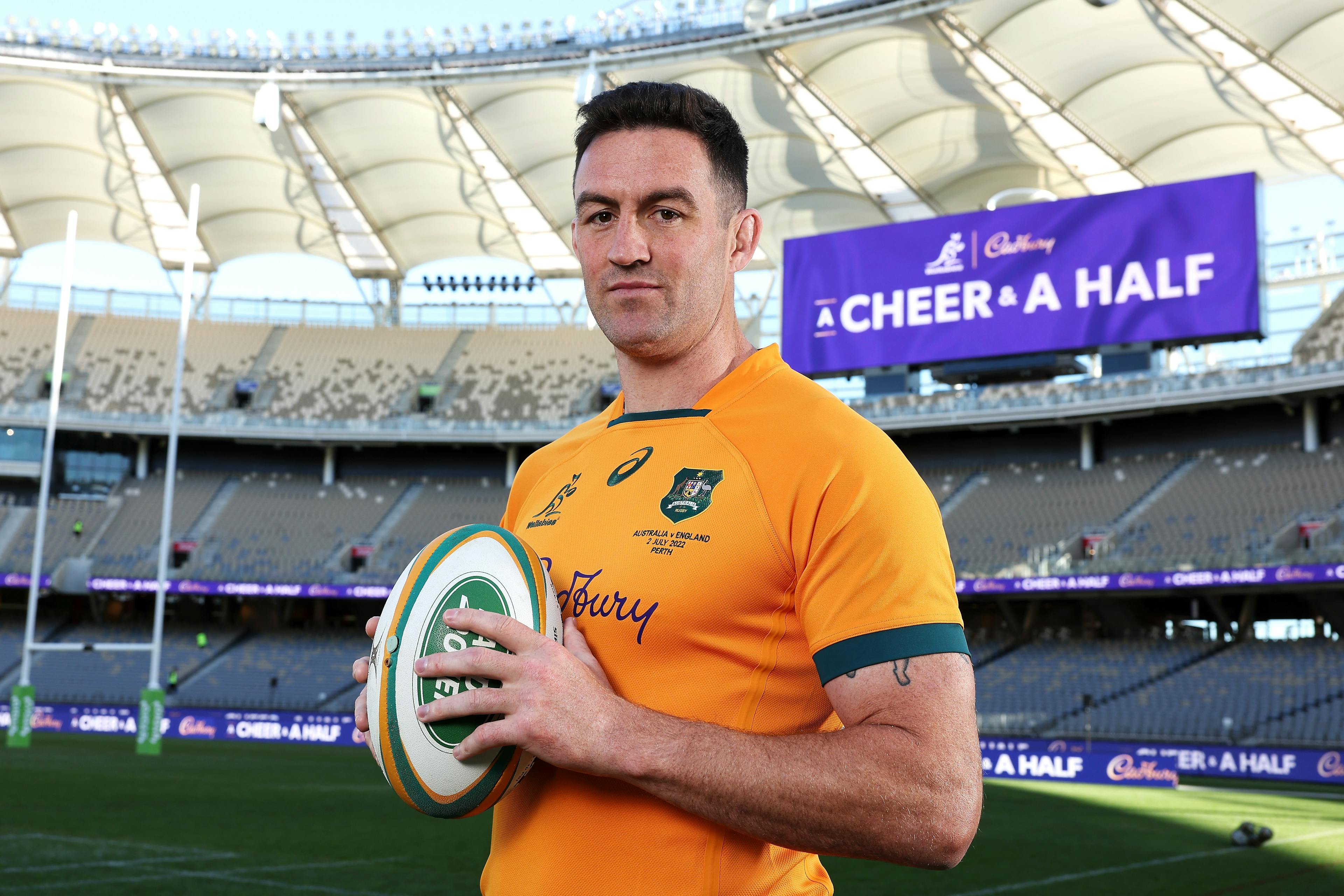 Caderyn Neville before his debut against England in Perth. Photo: Getty Images
