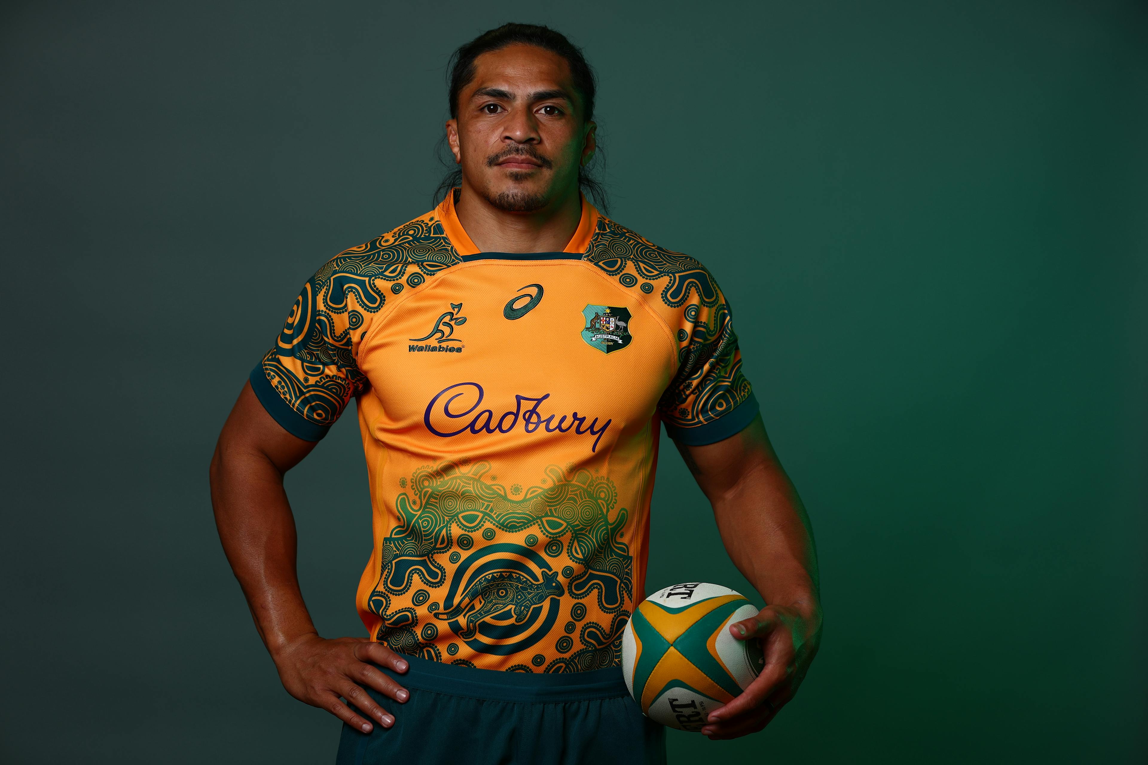 Pete Samu wearing the 2022 First Nations jersey. Photo: Getty Images