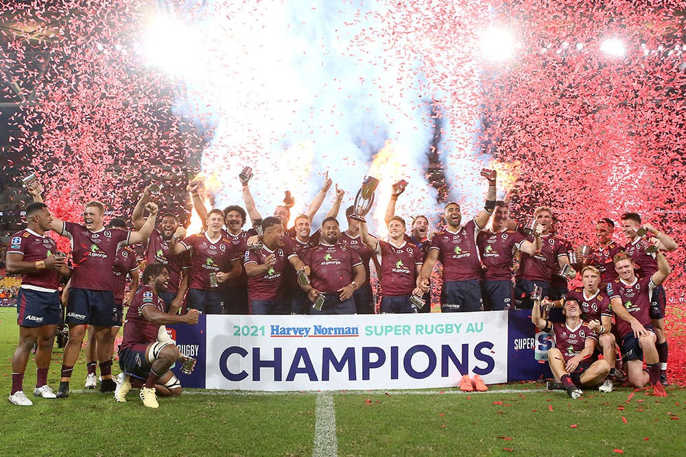 The St.George Queensland Reds crowned the 2021 Super Rugby AU champion. Photo: Getty Images