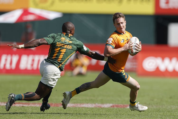 Corey Toole in action for the Men's Sevens in Dubai | Getty Images