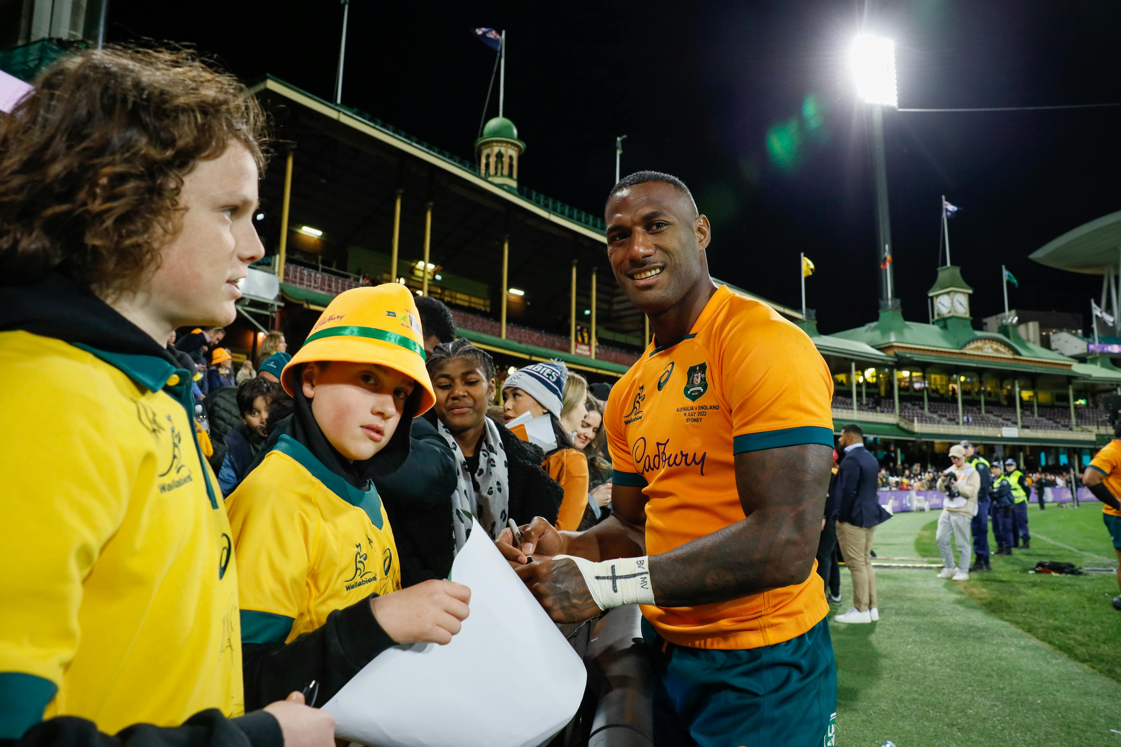 Suliasi Vunivalu has re-committed to Australian Rugby until the end of 2025. Photo: Getty Images