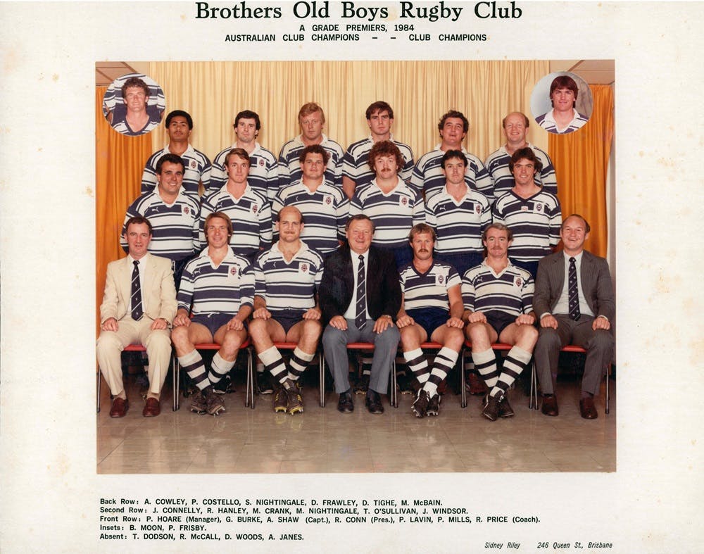 Shane and the 1984 premiership-winning Brothers team.