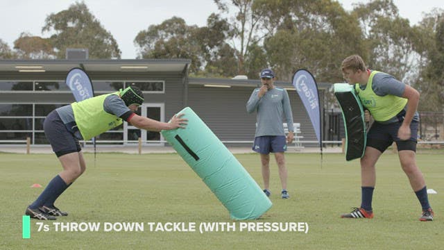 Throw down tackle with pressure